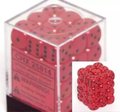 Chessex Dice D6 Sets Opaque Red With Black 36 12mm Six Sided Die CHX 25814 • $7.88