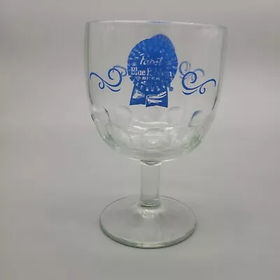 Vintage Pabst Blue Ribbon Glass Beer Goblet 6.5  Tall • $3.23