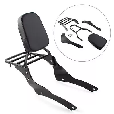 Backrest Sissy Bar Luggage Rack Fit Yamaha V Star XVS 400 650 Classic 1998-2022 • $136.40