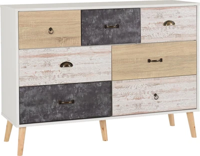 £191.99 • Buy Merchant Chest Of Drawers Bedside Cabinet Bedroom Nordic White/distressed Effect