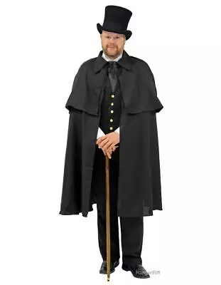 Dickens Cape Men's Victorian Costume Caroling Christmas Carol Black Steampunk • $39.99