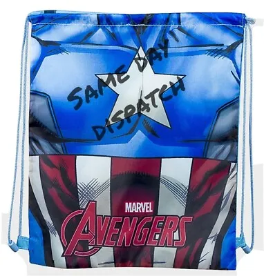 £3.99 • Buy Marvel Avengers Boys Kids Drawstring Swimming PE Sports School Bag Backpack