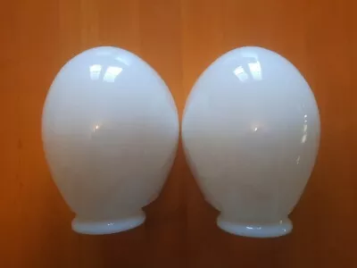 PAIR Vintage MCM MILK GLASS VANITY LIGHT SCONCE SHADES 2 1/4 FITTER NOS Nice • $35