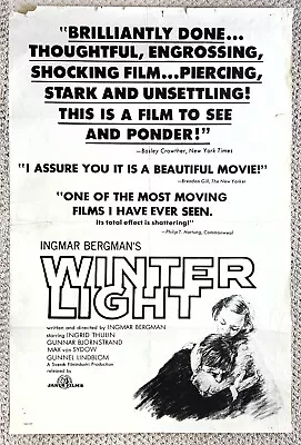 Ingmar Bergman's WINTER LIGHT Original 1963 One-Sheet Movie Poster 🔥 RARE! 🔥 • $49.95
