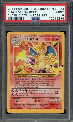 $90 • Buy 2021 PSA 9 Pokemon Celebrations Classic Collection Charizard 4/102 Base Set