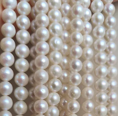 Freshwater AK Pearls White Round Loose Beads For Jewellery Making 6-7 Mm • £29.99
