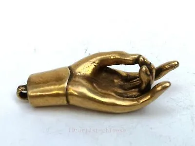 Collection China Old Bronze Carved Buddha's-hand Amulet Pendant Decoration Gift • $5.87