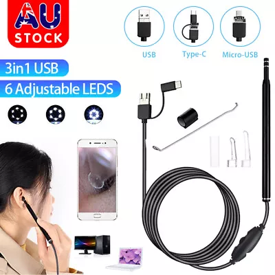 LED Ear Camera Cleaner Endoscope Otoscope Scope Pick Ear Wax Removal  Scoop Tool • $14.09