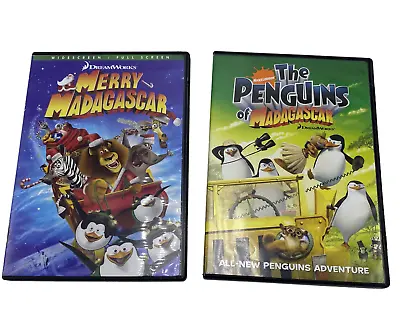 Merry Madagascar & Penguins Of Madagascar 2 DVD Set Dreamworks First Class Ship • $10.99