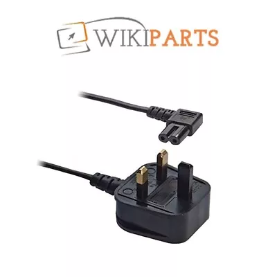 £4.99 • Buy 1M Power Cable UK 2pin Plug To Right Angled 90 Degree IEC C7 Figure 8 Cable