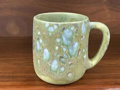 Vintage Monterey Jade Green Glazed Pottery Mug Signed • $49