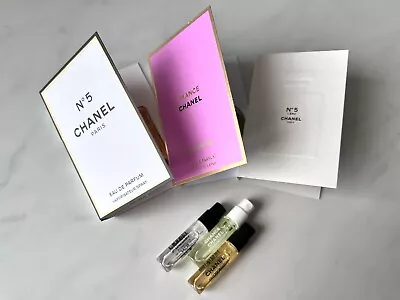 CHANEL No. 5  CHANCE Eau Fraiche L'EAU 3 X 1.5 Ml Original New Samples • £18