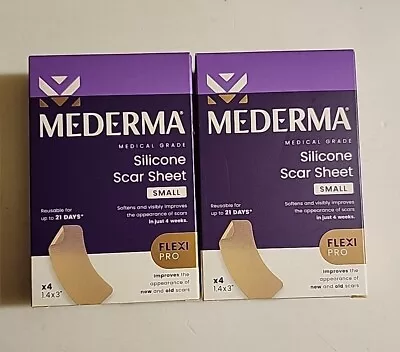 (lot Of 2) Mederma SILICONE SCAR SHEETS Small (4) 1.4 X 3  Reusable Exp. 08/2025 • $19.99