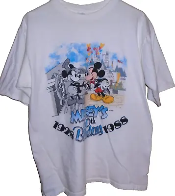 Vintage 1988 Mickey Mouse Birthday  Disney T Shirt Large • $30