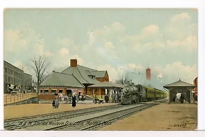 Boston & Maine RR Station & Train Western Division Malden MA 1907-15 Postcard • $6.25