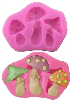 3d Toadstools Silicone Mould-mushroom Mold-fondant Icing/fairy Garden/sugarpaste • £7