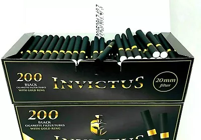 Invictus BLACK Premium EMPTY Cigarette Filter Tubes 200 Tubes-make Your Own  • £9.99