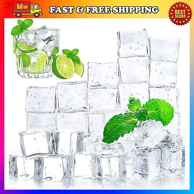 Clear Fake Ice Cube 1  Plastic Ice Cube Acrylic Clear Ice Rock Crushed 20 Pieces • £10.38