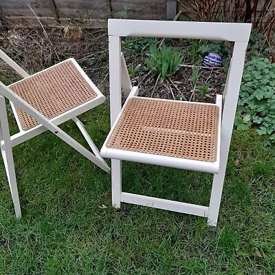 Vintage 1970's Habitat Cane Seat Folding Chairs • £100