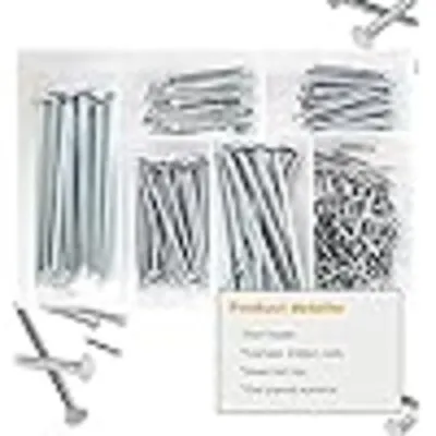 250pcs Assorted Nail Set - 6 Sizes Flat Head Nails - For Framing And Fencing W • £5.85