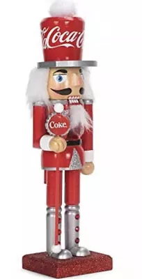 Coca-Cola Kurt Adler Wooden Nutcracker NEW Beautiful￼ 10 Inch Figurine Statue • $32.99