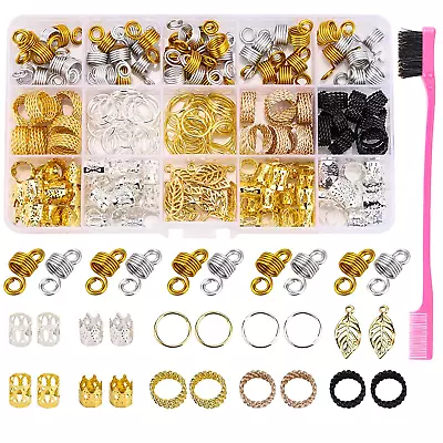 200 Pcs Loc Hair Jewelry For Braids Metal Gold And Silver Hair Charms For Women • $10.68