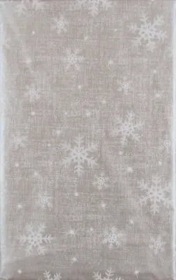 Christmas Snowflakes Delight Vinyl Flannel Back Tablecloth Var Sizes/Colors • $16.95