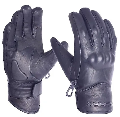 Waxer Leather Motorbike Gloves Waterproof Thermal Motorcycle Protection • £15.49