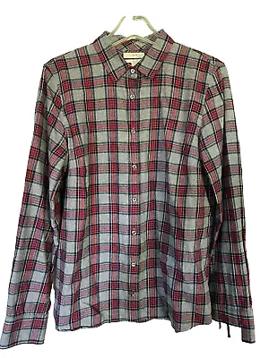 J Crew Long Sleeve Size 10 Button Down Cotton Plaid Flannel Boy Shirt • $9.50