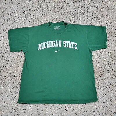 Michigan State Spartans Shirt Mens Large Green Nike Football College Adult A3* • $12.71