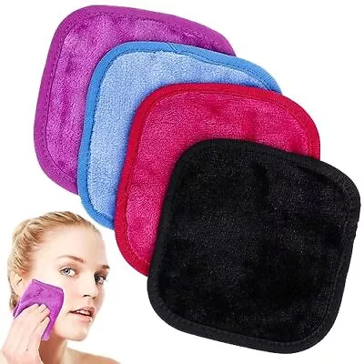 4 Pcs Microfiber Makeup Cloth Reusable Face Towels Makeup Remover Washcloths • $12.07