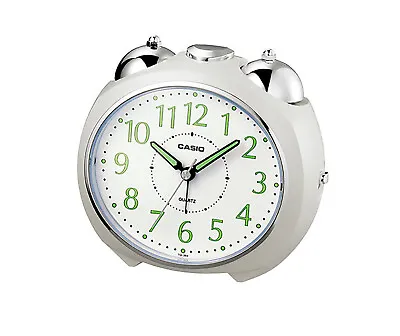 Casio Alarm Clock For Bedrooms Loud Bell Snooze Battery Powered Silver TQ369-7D • $22.95