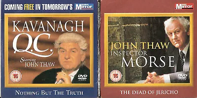 John Thaw - Inspector Morse - Kavanagh Qc - 2 Discs - Mirror Promo Dvd • £1.89