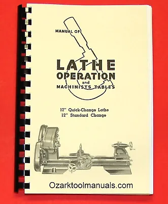 Atlas Craftsman Manual Of Metal Lathe Operation Book For 12  Older Style 0036 • £39.01