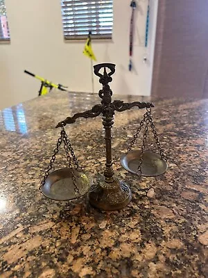 Vintage And Really Old Brass Scale Some Marks But I Can’t Read Them • $19.90