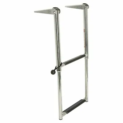 Boat Folding Ladder 2 Step Stainless Steel Marine Telescoping Extension • $37.99