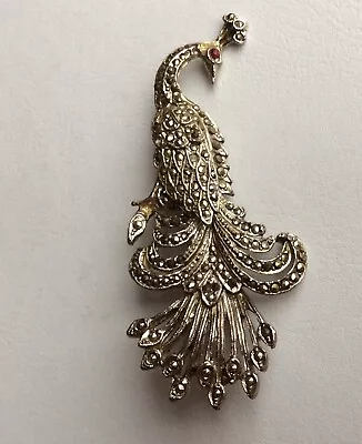 £3 • Buy Marcasite Peacock Brooch Vintage