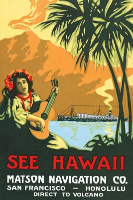 366253 Matson Navigation Co See Hawaii Vintage Art Decor Print Poster • $24.95