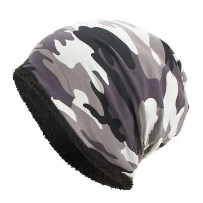 Women Men Woodland Camo Beanie Cap Ski Winter Hat Army Military Camouflage Cap • £6.06