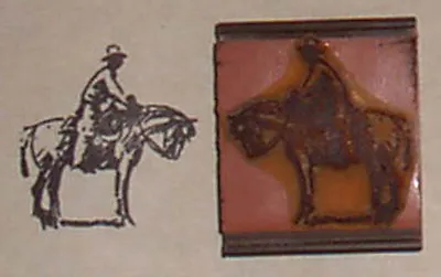 Cowboy On A Horse Rubber Stamp By Amazing Arts • $9.99