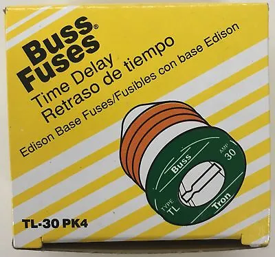 Bussman TL-30PK4 Box Of 4 30 Amp Edison Base Plug Fuse • $12.34