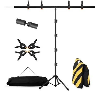 T-Shape Portable Backdrop Stand 6.5X3.2Ft Adjustable Photo Background Kit Sturdy • $5
