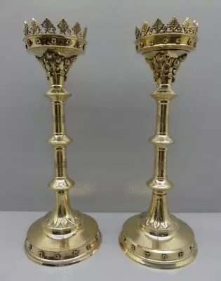 £714.46 • Buy Pair Polished Candlesticks Candelabrum Gold Candleholder Chandelier Gift Idea