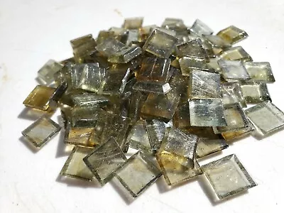 Scrapbooking Glass Mosaic Tiles Amber Tone  Art Supplies Rare Glass Tiles 100pc • $1.88