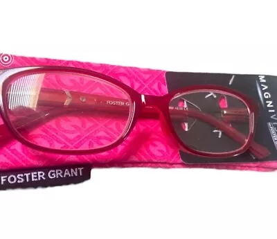 Foster Grant Magnivision Evalina Wine Red Reading Glasses +2.00 • $13.45