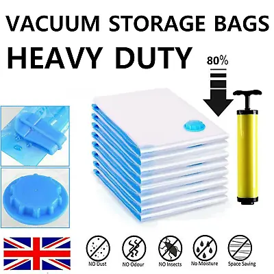 Vacuum Storage Bags Strong Space Saving Vac Bag Zip Seal Heavy Duty Clothes UK • £3.74