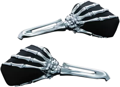 $191.95 • Buy Kuryakyn Black Chrome Skeleton Hands Universal Handlebar Side View Mirror Set