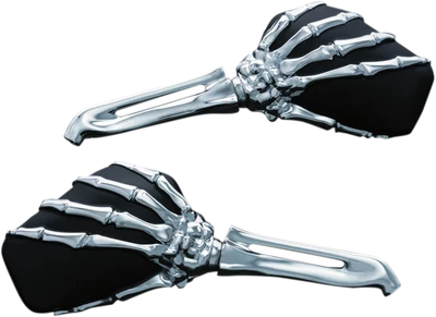 $191.95 • Buy Kuryakyn Black Chrome Skeleton Hands Universal Handlebar Side View Mirror Set