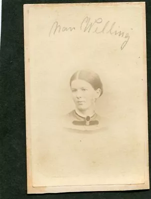 Cdv Nan Welling By Partride Wheeling West Virginia Wv  Civil War Era Photo   • $10