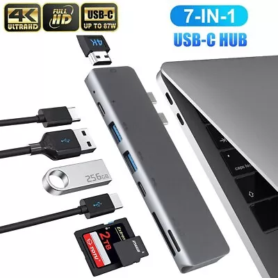 7 In 1 Multiport USB-C Hub Type C To USB 3.0 4K HDMI Adapter For Macbook Pro • $13.95